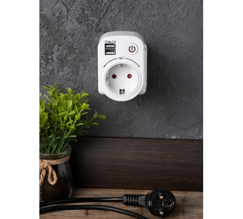 Розеточный блок SB-01 (розетка 2P+E 16А, 2 USB разъема 5V 2,1A) EKF PROxima  SB-01  EKF