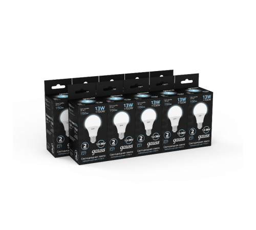 Лампа светодиодная низковольтная A60 AC12-36V 13W 1150lm 4100K E27 LED 1/10/100  202502213  Gauss