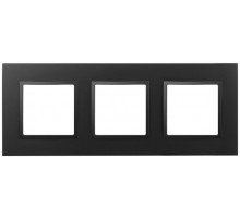 Рамка для розеток и выключателей Elegance 14-5013-05 Classic, на 3 поста, антрацит  Б0060585  ЭРА