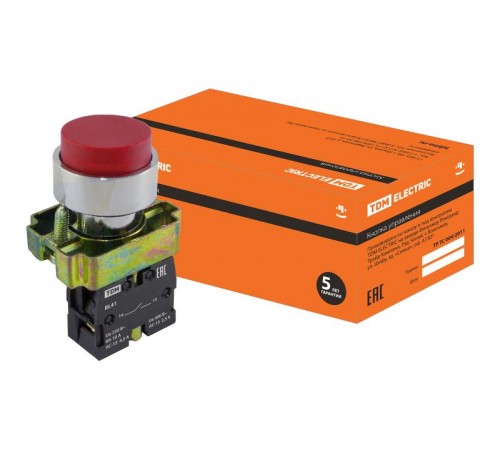 Кнопка BL41 без подсветки красный 1з  SQ0704-0060  TDM