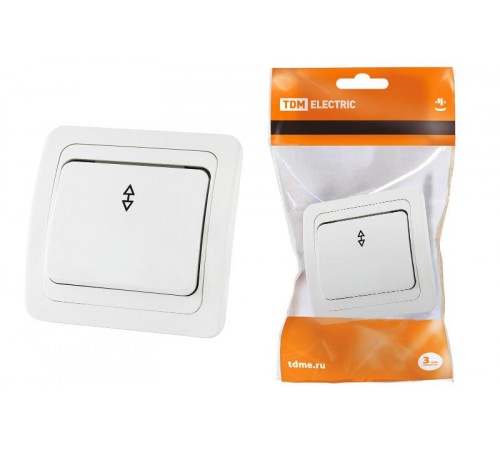 Переключатель на 2 направления 1-кл. 10А белый "Валдай"   SQ1804-0003  TDM