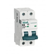 Выключатель автоматический двухполюсный ВА-105 6А B 10кА  13115DEK  DEKraft