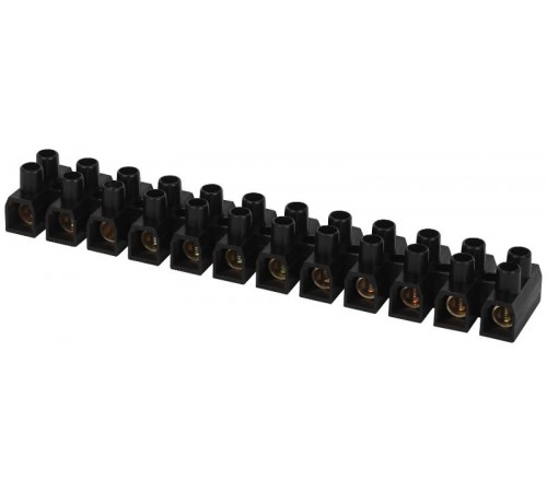 Зажим винтовой  NO-225-516 изолированный ЗВИ-нг 60А (4.0-25 мм2) 12 пар чёрный  Б0068063  ЭРА