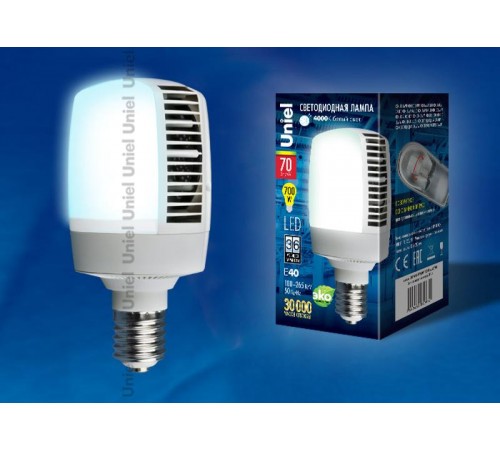 Лампа светодиодная промышленная LED-M105-70W/NW/E40/FR ALV02WH LED мощная, мат.. Серия Venturo. 4000К  UL-00001813  Uniel