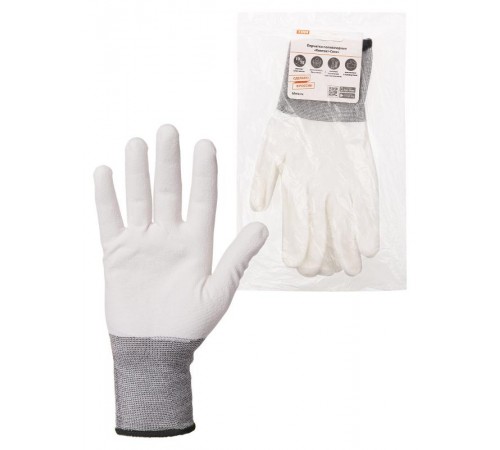 Перчатки полиамидные "Контакт-Сенс", полиуретановое покрытие, 10, 15 кл., 32-34 г, 1 пара,  SQ1016-0313  TDM