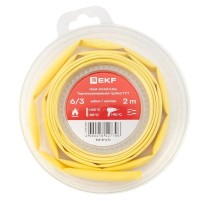 Термоусаживаемая трубка ТУТ нг 6/3 желтая ролик 2 м tut-6-y-bEKF