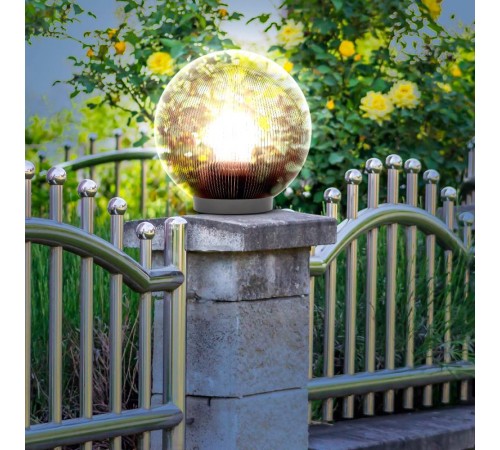 Светильник садово-парковый НТУ 02-60-255 без опоры, шар дымчатый призма D=250 mm  Б0048071  ЭРА
