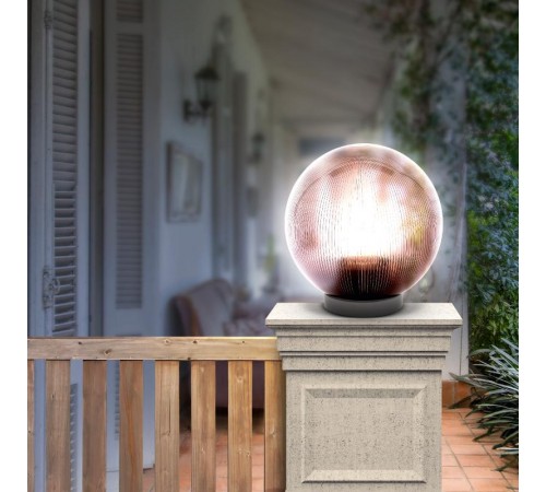 Светильник садово-парковый НТУ 02-60-255 без опоры, шар дымчатый призма D=250 mm  Б0048071  ЭРА