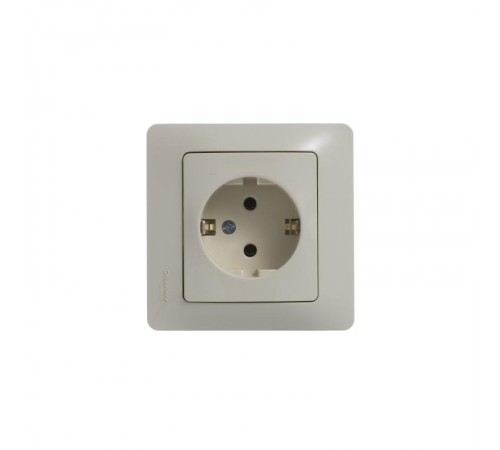 Glossa Бежевый Розетка с заземлением (в сборе с рамкой)  GSL000242  SE