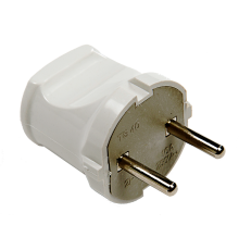 Вилка прямая 10А белая 4142  4690612000572  IN HOME