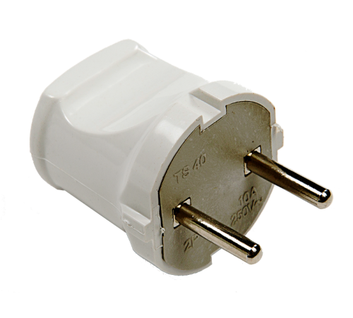 Вилка прямая 10А белая 4142  4690612000572  IN HOME