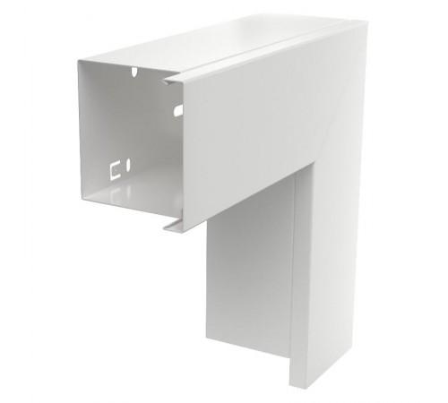 Плоский угол с крышкой кабельного канала LKM 80x80 мм (сталь,белый) (LKM F80080RW)  6248428  OBO Bettermann