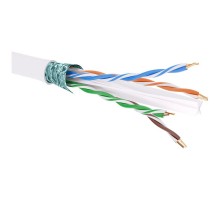 Кабель витая пара кат. 6 экранированный F/UTP, 4 пары, для одиночной прокладки, ПВХ, цвет внешней оболочки белый, катушка 305 м  RN6FUKPVWH  DKC