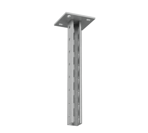 Страт-стойка усиленная 41х41 L250 мм s:2,5 (тройная перфорация)  PSTPH41-250 3P  КМ-Профиль