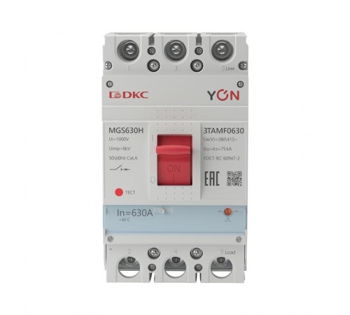 Авт. выкл. YON MGS630 3P 504-630A 75kA  MGS630H-3TAMF0630  DKC