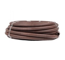 Труба гибкая гофрированная ПВХ 25мм с протяжкой (25м) темное дерево  tg-z-25d  EKF