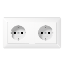Механизм двух SCHUKO-розеток для кабель-каналов, монолит с рамкой AS1522BFWW Jung