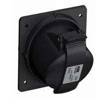 Розетка панельная с угловым минимальным фланцем 416RAM6B, 16A, 3P+N+E, IP44, 6ч, черный, для шоу-бизнеса2CMA100545R1000 ABB