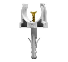 Крепеж-клипса с дюбелем и саморезом серая д20 (100шт/1200шт уп/кор)  PR13.0216  Промрукав