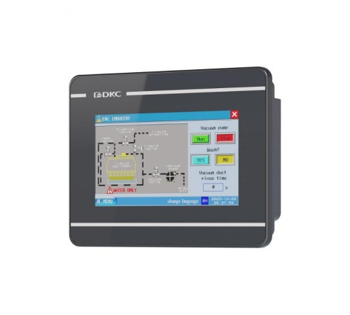 Промышленная операторская панель, диагональ 4.3", 16,77М цветов дисплей TFT, разрешение 480*272 px, порты: 2 COM, 1 Micro USB, 1 Ethernet  H1000-T043