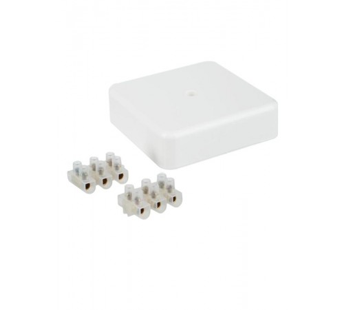 Коробка распределительная КМ41212-01 для о/п 75х75х20 мм белая (6 клемм 6мм2)  UKO10-075-075-020-K01  IEK