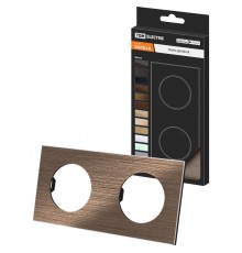 Рамка двойная бронза, алюминий, шлифованный, "Байкал"   SQ1819-0461  TDM