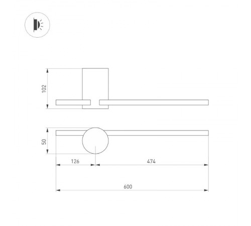 Светильник SP-VINCI-S600x55-7W Day4000 (BK, 110 deg, 230V) (arlight, IP20 Металл, 3 года)  034170  Arlight