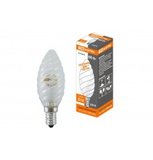 Лампа накаливания ЛОН 60Вт E14 230В свеча витая матовая  SQ0332-0022  TDM