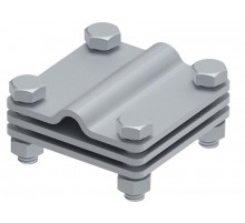 Соединитель 65х65 пруток-полоса с разделительной пластиной, гор. цинк, 391018  МС-018-ГЦ   Ostec