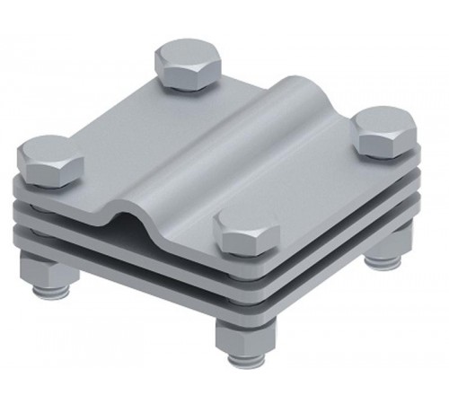 Соединитель 65х65 пруток-полоса с разделительной пластиной, гор. цинк, 391018  МС-018-ГЦ   Ostec