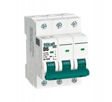Выключатель автоматический без теплозащиты трехполюсный ВА-103М 3P 6А характеристика D 6кА  12554DEK  Dekraft