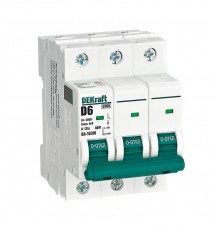 Выключатель автоматический без теплозащиты трехполюсный ВА-103М 3P 6А характеристика D 6кА  12554DEK  Dekraft