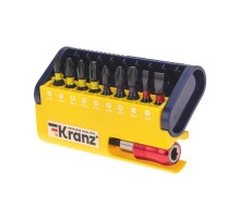 Набор бит с магнитным держателем, пластиковый кейс, 10 шт  KR-92-0466  Kranz