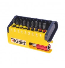 Набор бит с магнитным держателем, пластиковый кейс, 10 шт  KR-92-0466  Kranz