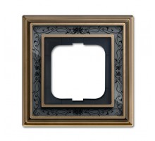 Рамка 1-постовая, серия Династия, Латунь античная, черная роспись  1754-0-4595   2CKA001754A4595  ABB