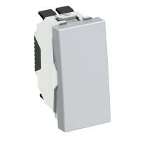 Переключатель одноклавишный 1-полюсный 10A 250В 0,5 модуля Modul45, 45х22,5 мм алюминиевый лак  6120924  OBO Bettermann