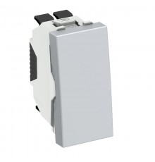 Переключатель кнопочный одноклавишный 10А 250В, 0,5 модуля Modul45, 45х22,5 мм цвет алюминиевый лак  6120964  OBO Bettermann