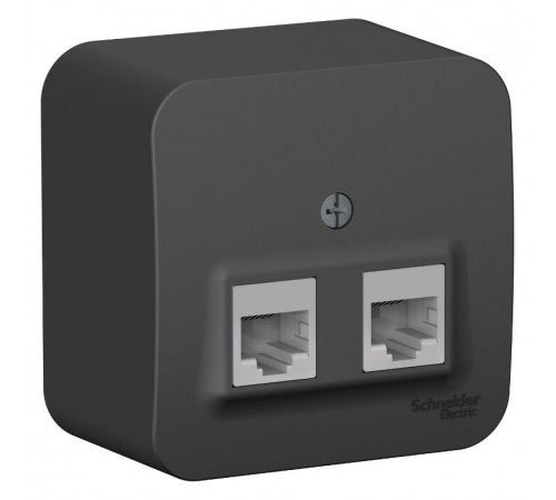 Blanca Антрацит О/У с изолирующей пластиной Розетка 2-ая компьютерная RJ45, кат.5E,  BLNIA045456  SE