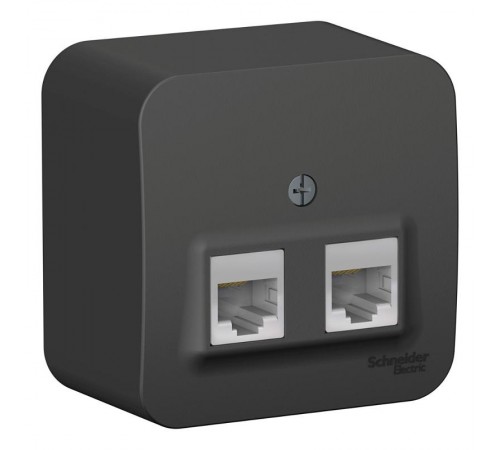 Blanca Антрацит О/У с изолирующей пластиной Розетка 2-ая компьютерная RJ45, кат.5E,  BLNIA045456  SE