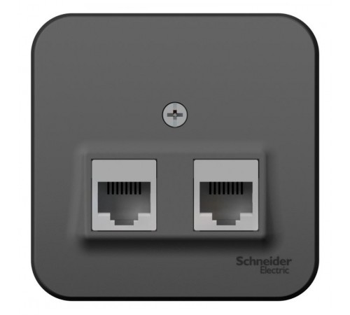 Blanca Антрацит О/У с изолирующей пластиной Розетка 2-ая компьютерная RJ45, кат.5E,  BLNIA045456  SE