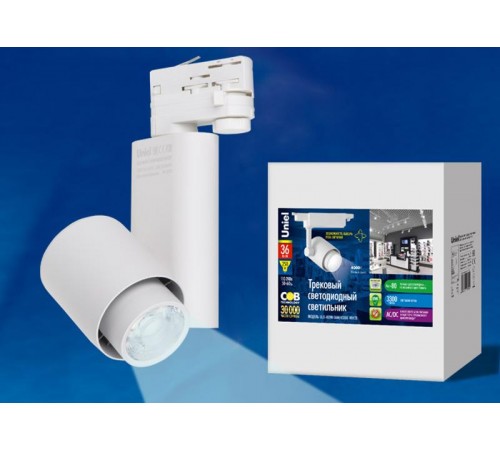 Светильник светодиодный трековый ULB-M09H-36W/4000К WHITE 36 Вт. 3500 Лм. 4000К белый. 6*18см  UL-00004075  Uniel