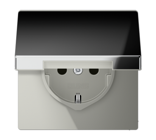 Штепсельная розетка SCHUKO 16A 250V~ с защитой от детей и откидной крышкой; полированный хром  GCR1520KIKL  Jung