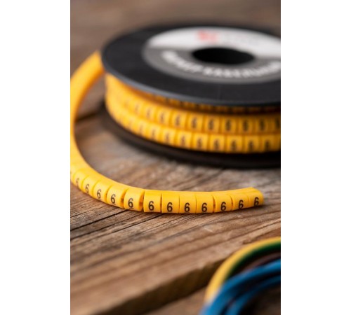 Маркер-кабельный 4,0кв.мм "6"(500шт.) (ЕС-2) EKF PROxima  plc-KM-4-6  EKF