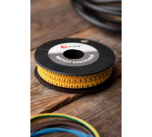 Маркер-кабельный 4,0кв.мм "6"(500шт.) (ЕС-2) EKF PROxima  plc-KM-4-6  EKF