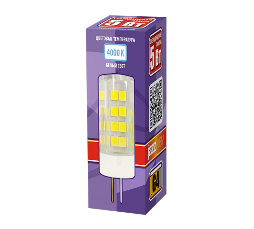 Лампа светодиодная LED 5Вт G4 220В 4000К PLED-G4 капсульная  5000971  Jazzway
