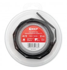 Термоусаживаемая трубка ТУТ нг 4/2 черная ролик 2 м tut-4-b-bEKF