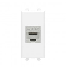 Компьютерная розетка RJ-45 без шторки модульная, кат.5е экранированная, "Avanti", "Белое облако", 1 модуль  4400761  DKC