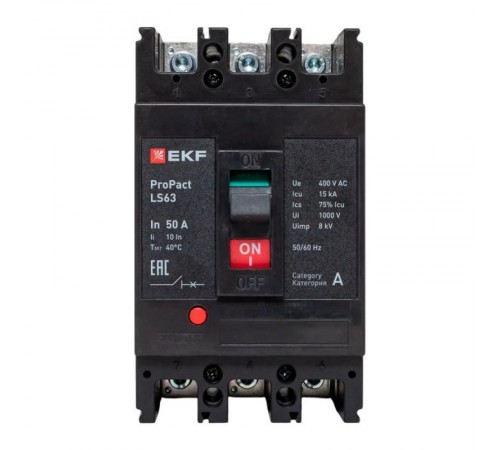 Выключатель автоматический LS63 15кА 3P 50А ProPact  mccb-63-15-3-50-ls  EKF