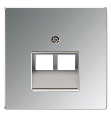 Крышка для сдвоенной телефонной и компютерной розетки  UAE; полированный хром  GCR2969-2UA  Jung