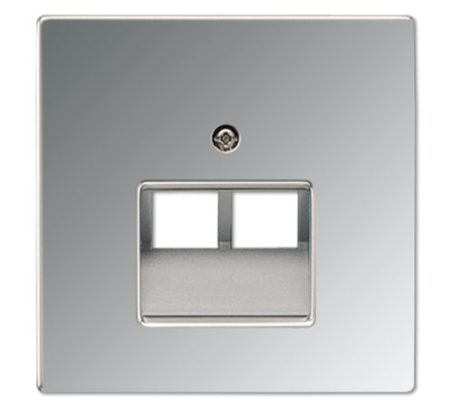 Крышка для сдвоенной телефонной и компютерной розетки  UAE; полированный хром  GCR2969-2UA  Jung